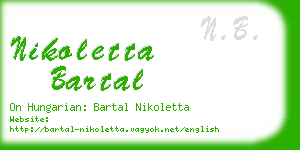 nikoletta bartal business card